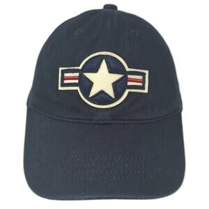 Red Canoe Blue Baseball Cap Beige One Size USAAF Star American Flag Cotton Hat